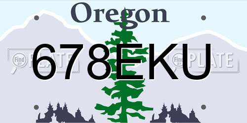 678EKU Oregon License Plate