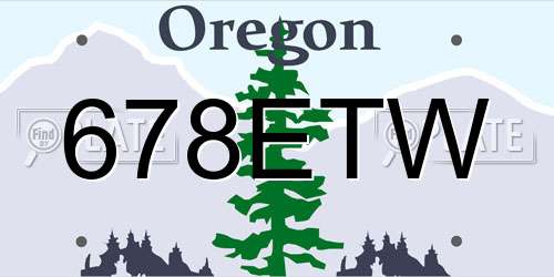 678ETW Oregon License Plate