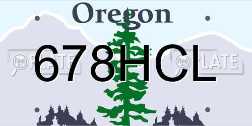 678HCL Oregon License Plate