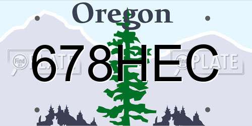 678HEC Oregon License Plate