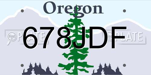 678JDF Oregon License Plate