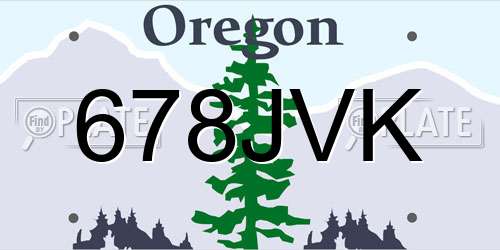 678JVK Oregon License Plate