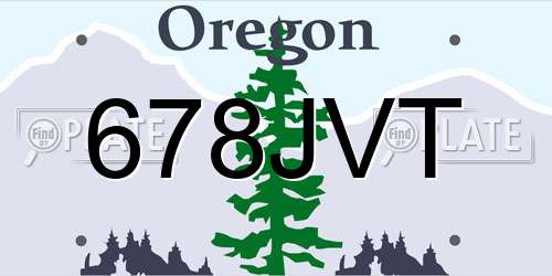 678JVT Oregon License Plate