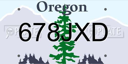 678JXD Oregon License Plate