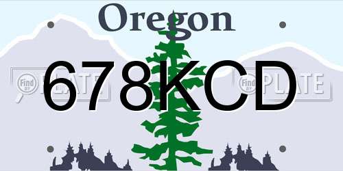 678KCD Oregon License Plate