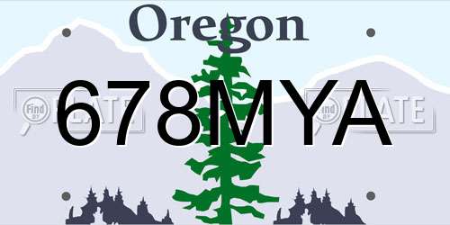 678MYA Oregon License Plate