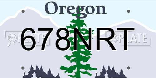 678NRT Oregon License Plate