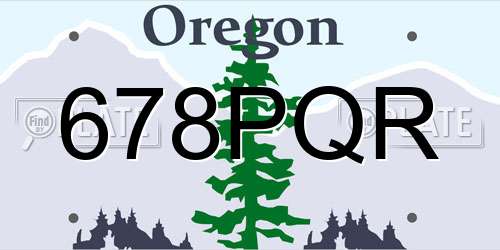 678PQR Oregon License Plate