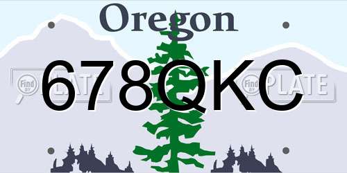 678QKC Oregon License Plate