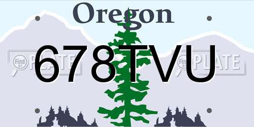 678TVU Oregon License Plate