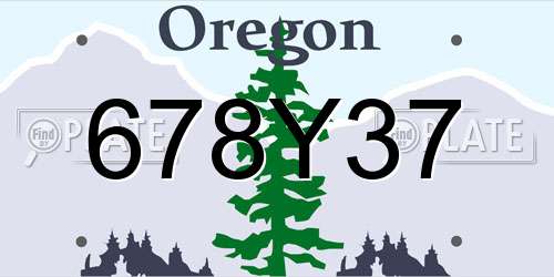 678Y37 Oregon License Plate