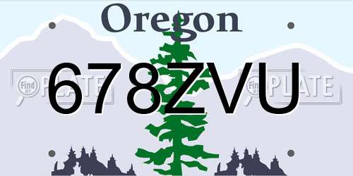 678ZVU Oregon License Plate