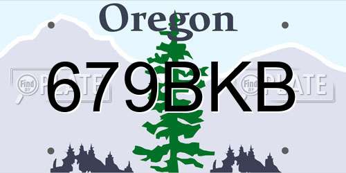 679BKB Oregon License Plate