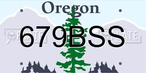 679BSS Oregon License Plate