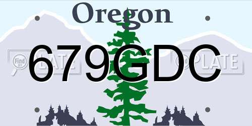 679GDC Oregon License Plate