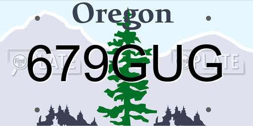 679GUG Oregon License Plate