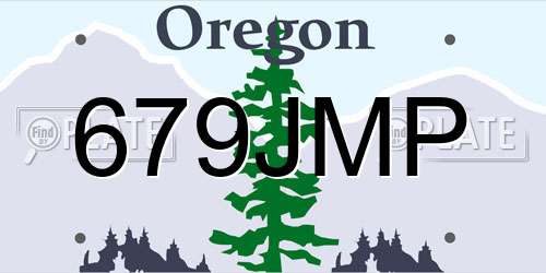679JMP Oregon License Plate
