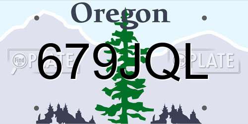 679JQL Oregon License Plate