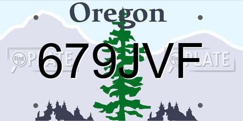 679JVF Oregon License Plate