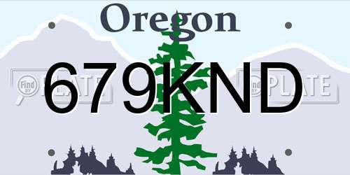 679KND Oregon License Plate