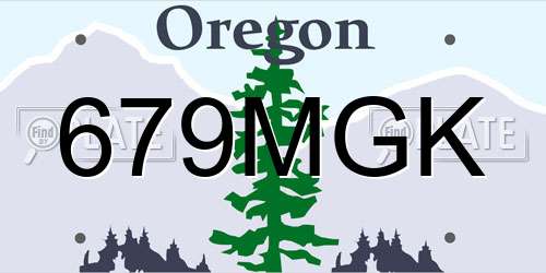 679MGK Oregon License Plate