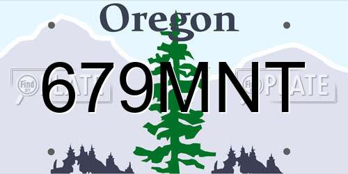 679MNT Oregon License Plate