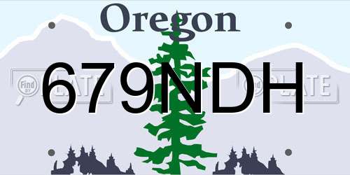 679NDH Oregon License Plate