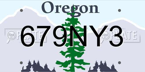 679NY3 Oregon License Plate