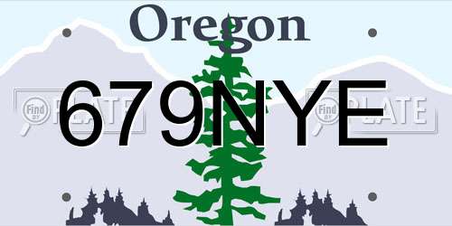 679NYE Oregon License Plate