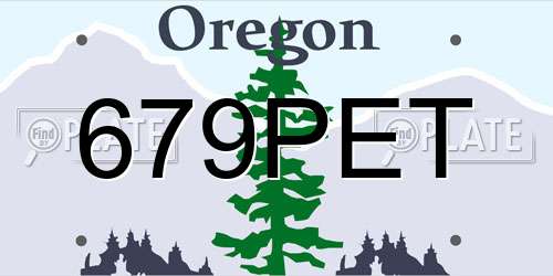 679PET Oregon License Plate