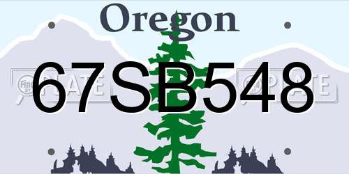 67SB548 Oregon License Plate