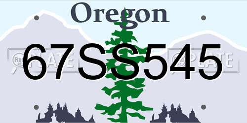67SS545 Oregon License Plate