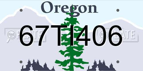 67TI406 Oregon License Plate