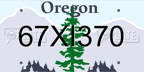 67XI370 Oregon License Plate