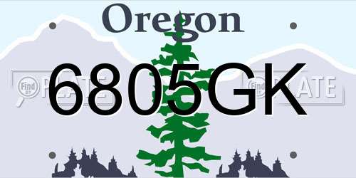 6805GK Oregon License Plate