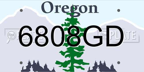 6808GD Oregon License Plate