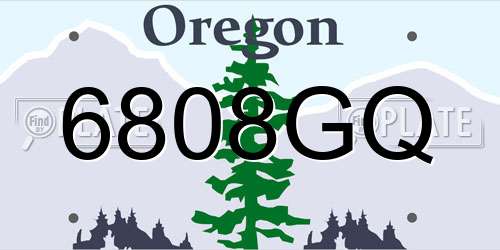 6808GQ Oregon License Plate