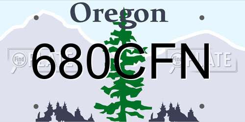 680CFN Oregon License Plate
