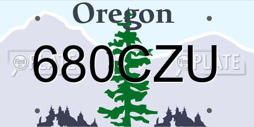 680CZU Oregon License Plate