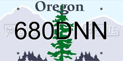 680DNN Oregon License Plate