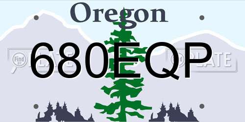680EQP Oregon License Plate