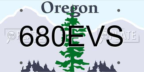 680EVS Oregon License Plate