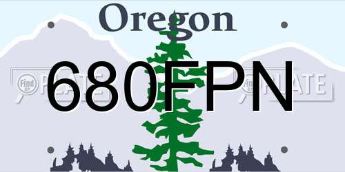 680FPN Oregon License Plate