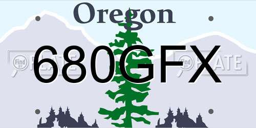 680GFX Oregon License Plate
