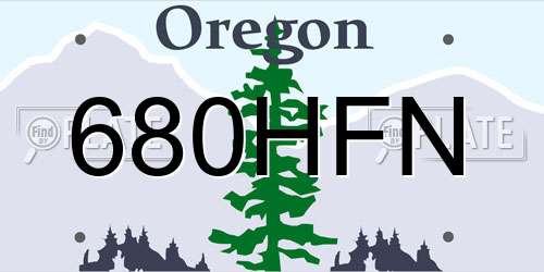 680HFN Oregon License Plate