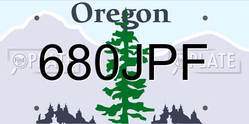 680JPF Oregon License Plate