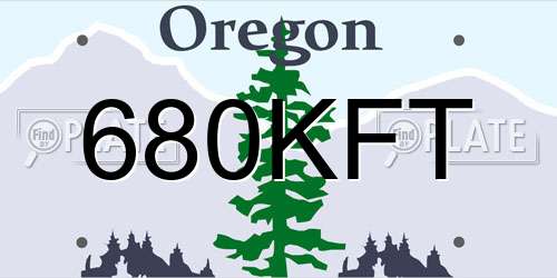 680KFT Oregon License Plate