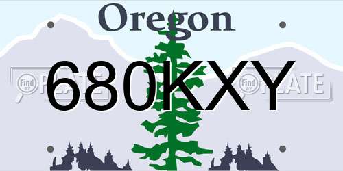 680KXY Oregon License Plate