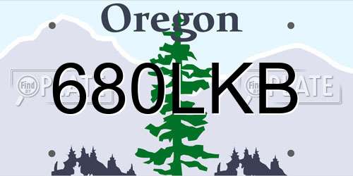 680LKB Oregon License Plate