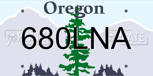 680LNA Oregon License Plate